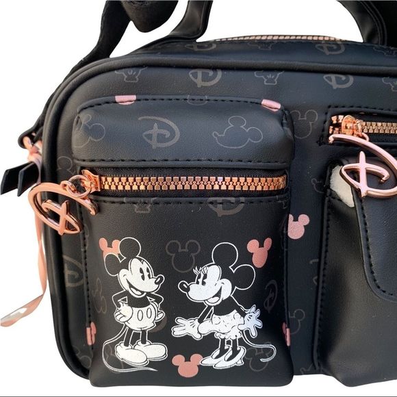Disney Womens Black Disney Mickey & Minnie Mouse 2 In 1 Crossbody Bag One Size - Picture 7 of 14